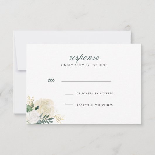 Romantische Glitter Rozen Huwelijksreactie Kaart (Voorkant)