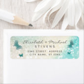 Romantische glittery Butterfly-label voor bruiloft Etiket (Insitu)