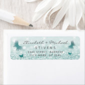 Romantische glittery Butterfly-label voor bruiloft Etiket (Insitu)