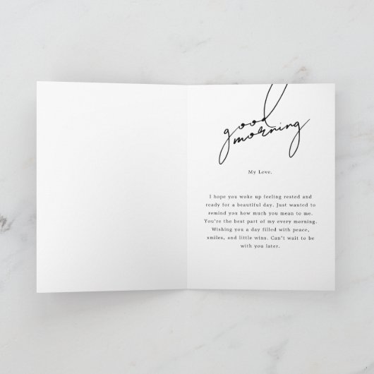 Romantische Goedemorgen Liefde Kaart (Binnen)