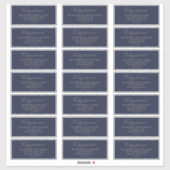 Romantische Gold en Navy Guest Adresetiketten Sticker (Vel)