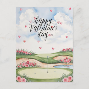 Romantische golfbaan met Rozen – Waterverf Briefkaart