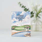 Romantische golfbaan met Rozen – Waterverf Briefkaart (Staand voorkant)