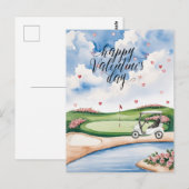 Romantische golfbaan met Rozen – Waterverf Briefkaart (Voorkant / Achterkant)