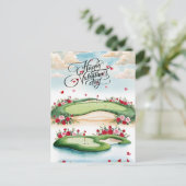 Romantische golfbaan met Rozen – Waterverf Briefkaart (Staand voorkant)