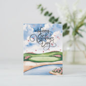 Romantische golfbaan met Rozen – Waterverf Briefkaart (Staand voorkant)