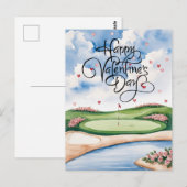 Romantische golfbaan met Rozen – Waterverf Briefkaart (Voorkant / Achterkant)