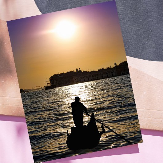 Romantische Gondel in Venetië Zonsondergang Briefkaart