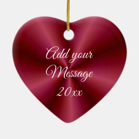 Romantische gondelrit met rode satijnen achtergron keramisch ornament (Achterkant)