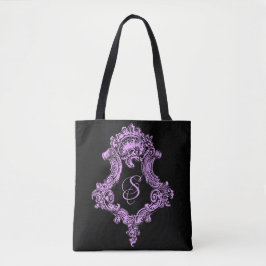 Romantische Goth Pink Monogram Tote Bag