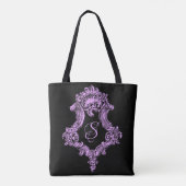 Romantische Goth Pink Monogram Tote Bag (Achterkant)