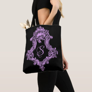 Romantische Goth Pink Monogram Tote Bag