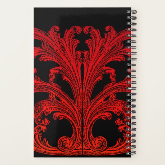  romantische Gothic in Blood Red gepersonaliseerd Planner (Achterkant)