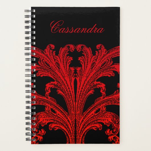  romantische Gothic in Blood Red gepersonaliseerd Planner (Voorkant)