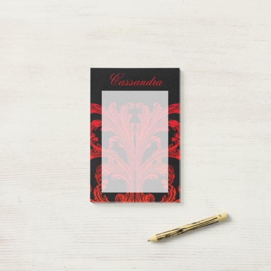 romantische Gothic in Blood Red gepersonaliseerd Post-it® Notes (Op bureau)
