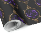 Romantische,  Gothic Paarse Rozen Cadeaupapier (Rol Hoek)