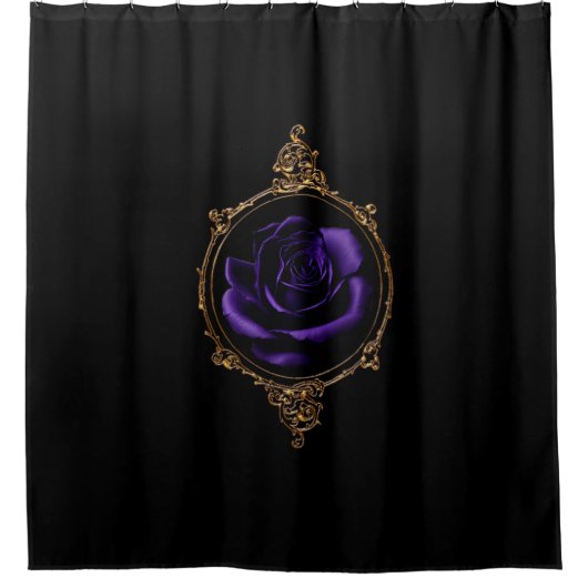 Romantische,  Gothic Paarse Rozen Douchegordijn (Voorkant)