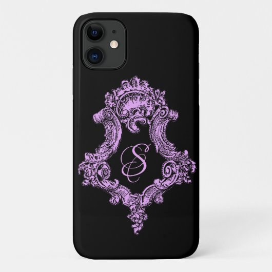 Romantische Gothic Roze Monogram Case-Mate iPhone Case (Achterkant)