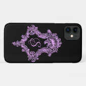Romantische Gothic Roze Monogram Case-Mate iPhone Case (Achterkant (horizontaal))