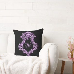 Romantische Gothic Roze Monogram Kussen