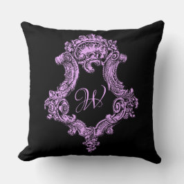 Romantische Gothic Roze Monogram Kussen