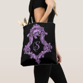 Romantische Gothic Roze Monogram Tote Bag (Dichtbij)