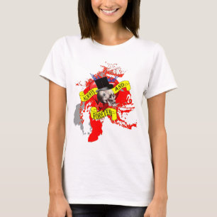 Romantische Gothische schedel Valentijns hart T-shirt