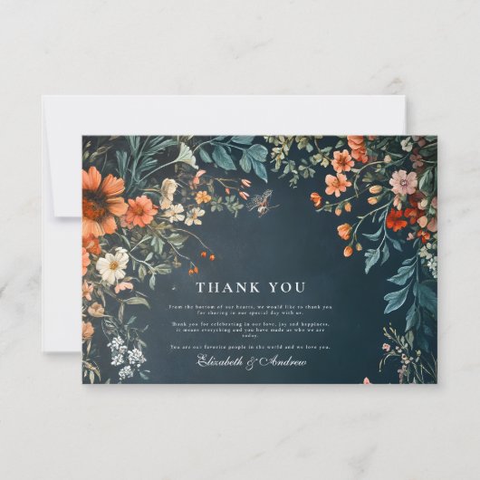 Romantische gotische bruiloft bedankkaart (Voorkant)