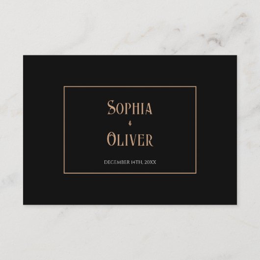 Romantische Gotische Bruiloft Minimalistische info Informatiekaartje (Achterkant)