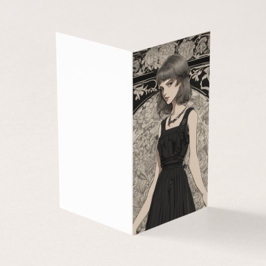 Romantische Gotische Elegantie LBD Little Black Bl Kaart (Buitenkant)