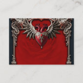 Romantische gotische iconen: hart, roos, schedel. informatiekaartje (Achterkant)