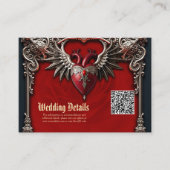 Romantische gotische iconen: hart, roos, schedel. informatiekaartje (Voorkant)