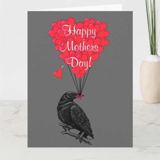 Romantische gotische kraaimoederdag kaart (Voorkant)