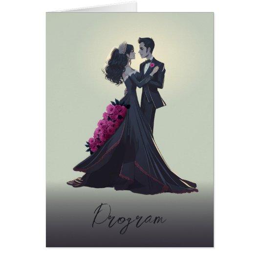 Romantische Gotische Liefhebbers Elegant Bloemprog (Voorkant)
