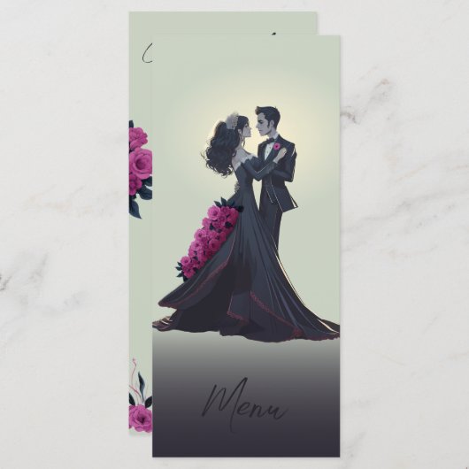 Romantische Gotische Liefhebbers Elegant Gourmet M Menu (Voorkant / Achterkant)