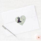 Romantische gotische liefhebbers Elegant Monogram Hart Sticker (Envelop)
