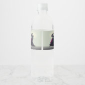 Romantische Gotische Liefhebbers Elegante Bruiloft Waterfles Etiket (Achterkant)