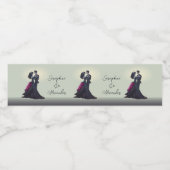 Romantische Gotische Liefhebbers Elegante Bruiloft Waterfles Etiket (Enkel label)