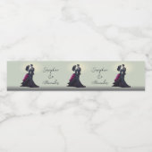 Romantische Gotische Liefhebbers Elegante Bruiloft Waterfles Etiket (Enkel label)