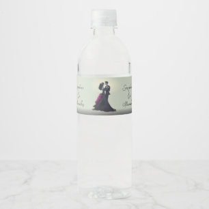 Romantische Gotische Liefhebbers Elegante Trouw  Waterfles Etiket