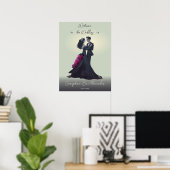 Romantische Gotische Lovers Elegant Bruiloft Welko Poster (Thuiskantoor)