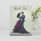 Romantische Gotische Lovers Elegant Dank u Kaart (Staand voorkant)