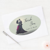 Romantische Gotische Lovers Elegant Dank U Ovale Sticker (Envelop)