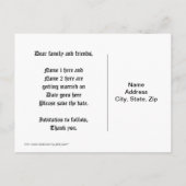 Romantische gotische middeleeuwse rode hart sparen aankondigingskaart (Achterkant)