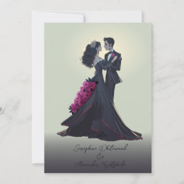 Romantische Gotische Minimaal Huwelijk Liefhebbers Kaart