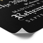 Romantische Gotische Raven bruiloft repetitie dine Poster (Hoek)