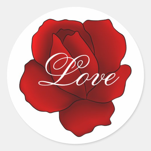 Romantische gotische rode roos ronde sticker (Voorkant)