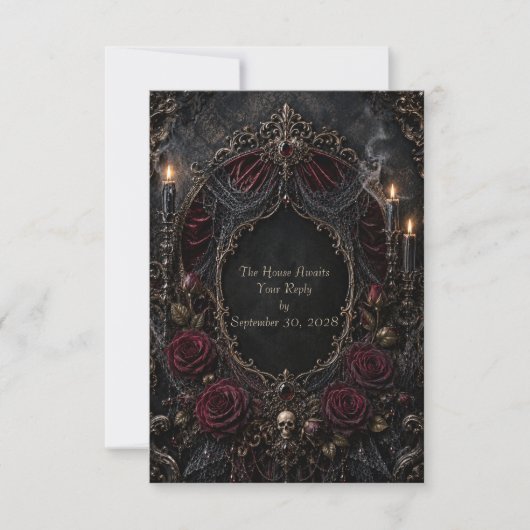 Romantische gotische RSVP-kaart (Voorkant)