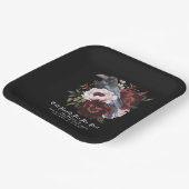 Romantische gotische waterverf raven bloemige brui papieren bordje (Gebogen)