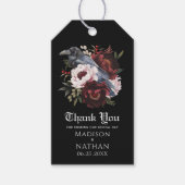 Romantische gotische Waterverf Raven Dank u Cadeaulabel (Voorkant)